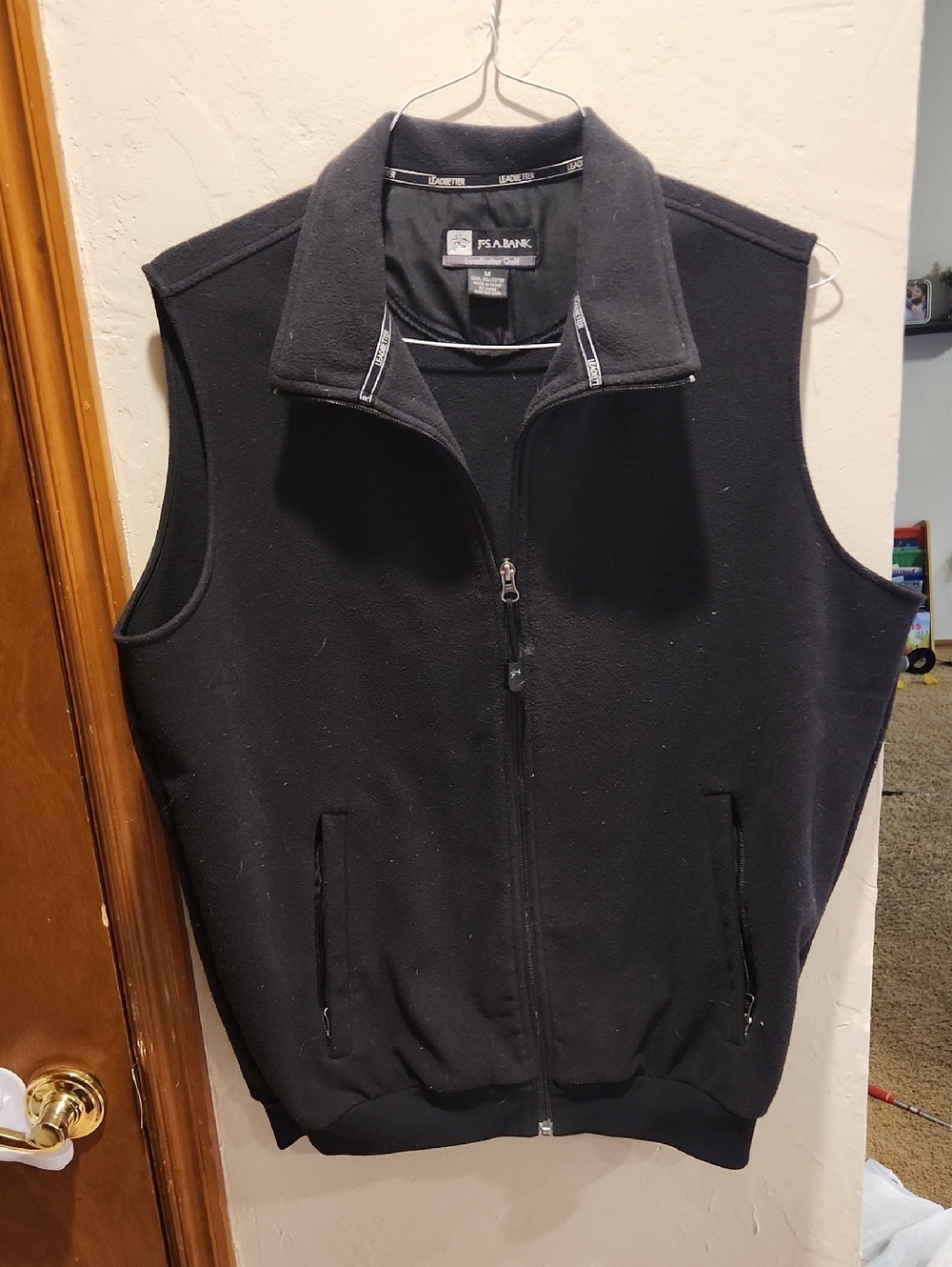 Jos. A. Bank Black Full‑Zip Fleece Vest